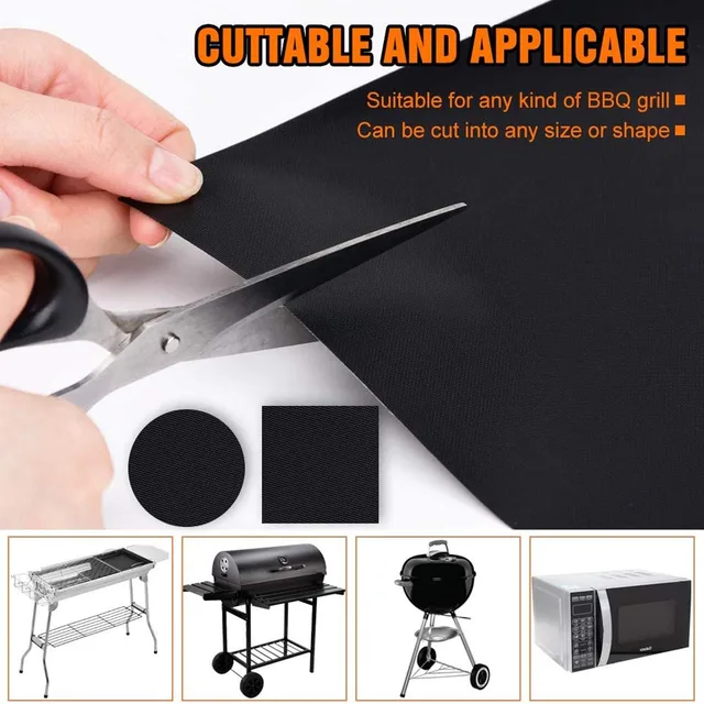 Non-stick BBQ Grill Mat 40*33cm Baking Mat BBQ Tools Cooking Grilling Sheet Heat Resistance Easily Cleaned Kitchen Tools 3