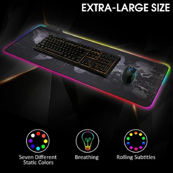 

Gaming Mouse Pad RGB Computer Mouse Pad Large Gaming Mousepad Old World Map Anti-slip Rubber Gamer Mause Carpet Desk Mat