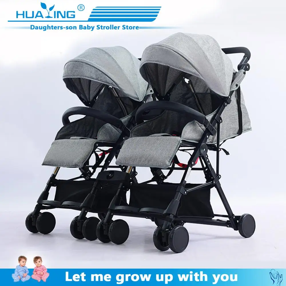 

2019 baby stroller can be taken apart double stroller portable twins strollers can sit can be folded baby stroller Free shippin