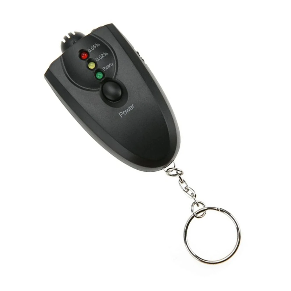 1pc Car Portable Alcohol Breath Tester Analyzer Detector Test Keychain MINI Breathalyzer LED Light display blood alcohol content