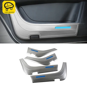 

CARMANGO for Nissan Patrol Y62 4pcs Auto Car-styling Door Anti-kick Pad Trim Stickers Covers Chrome Interior Accessories