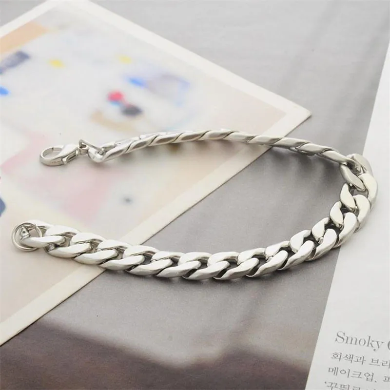 Cool Cuban Brake Chain Men’s Bracelet Stainless Steel Hip-hop Jewelry Women Men Punk Rock Hand Link Steel Pulsera Hombre