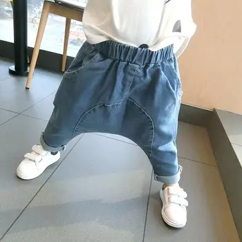 

1 2 3 4 5 Years Toddler Kids Jeans Elastic Waist Spring Autumn Pants for Boy Girls Denim Pants 2019 Casual Child Harem Pants New