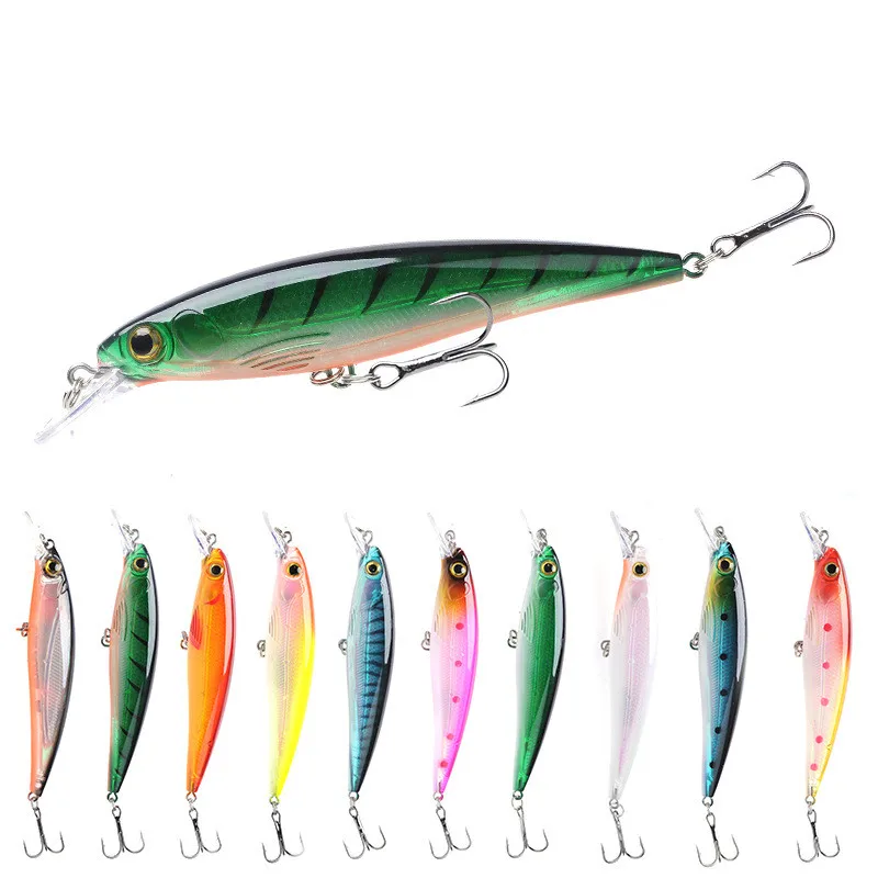 

Minnow Fishing Lure 13.6g/110mm Floating Artificial Hard Bait Bass Wobblers Lures Crankbait Pike Treble Hooks tackle