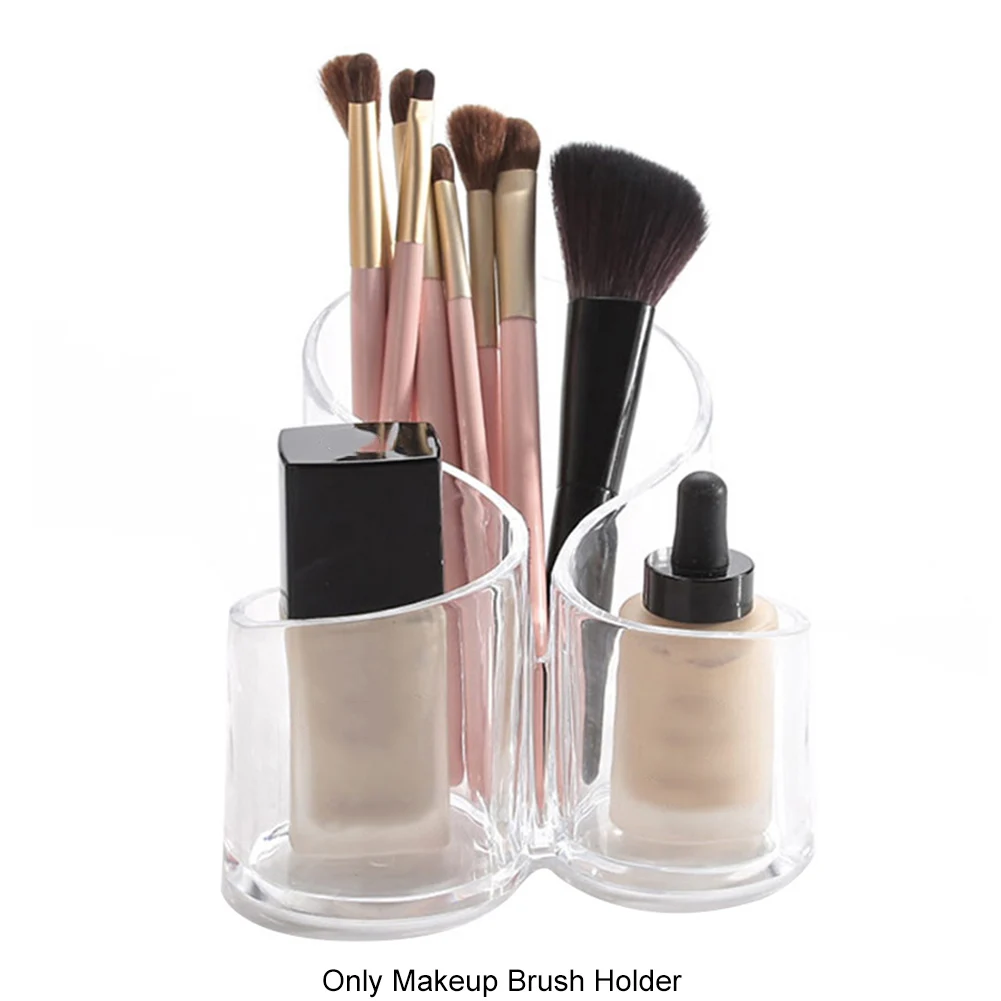 

3 Compartment Lipstick Display Holder Transparent Acrylic Saving Space Makeup Brush Storage Box Gifts Organizer Office Desktop
