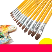 12 шт набор кистей для рисования ласки для окрашивания волос Кисть масляная Акриловая картина кисть Акварельная Кисть ручка товары для профессионального искусства