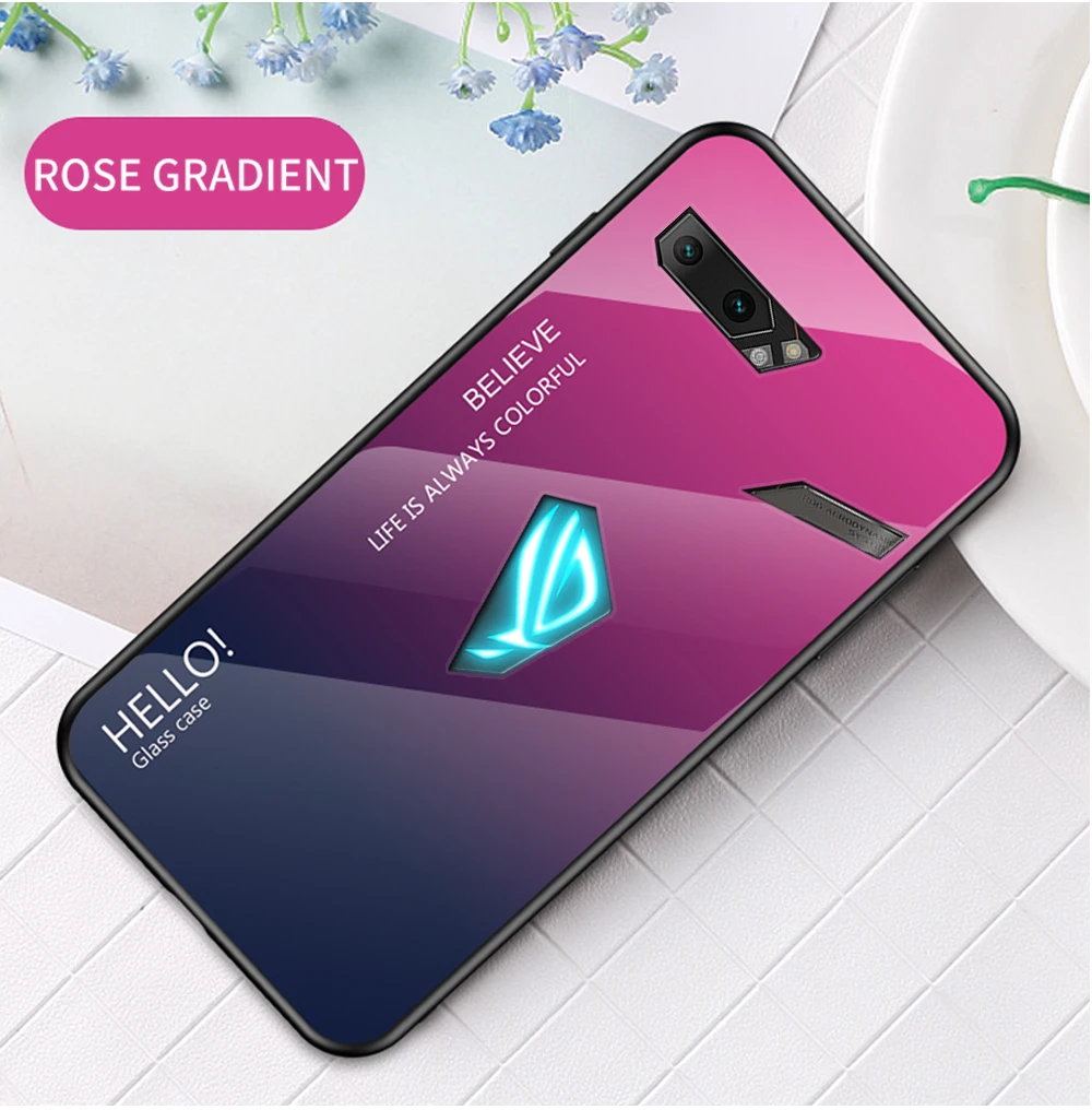 Rog 2 Чехол Zroteve силиконовая рамка стекло Coque для ASUS ROG Phone 2 Чехол Обесцвечивающий закаленное стекло Крышка для ASUS ZB601KL ZB631KL