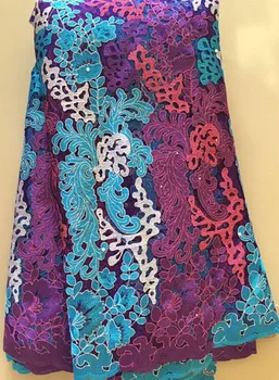 

African lace fabric 2020 high quality lace french mesh fabric beaded stones nigerian swiss lace fabrics for dress FLL2869