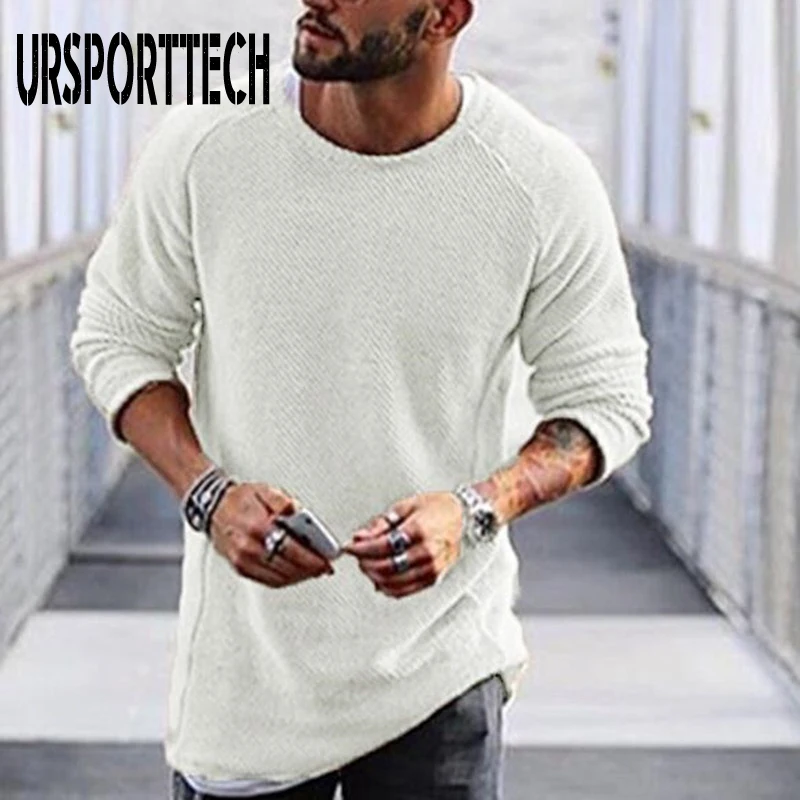 

Autumn Winter Sweater Men 2019 New Arrival Casual Pullover Men Long Sleeve O-Neck Solid Color Slim Fit Knitted Sweaters For Men