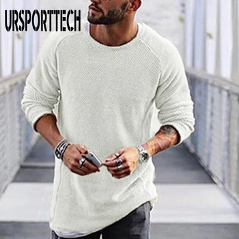 

Autumn Winter Sweater Men 2019 New Arrival Casual Pullover Men Long Sleeve O-Neck Solid Color Slim Fit Knitted Sweaters For Men