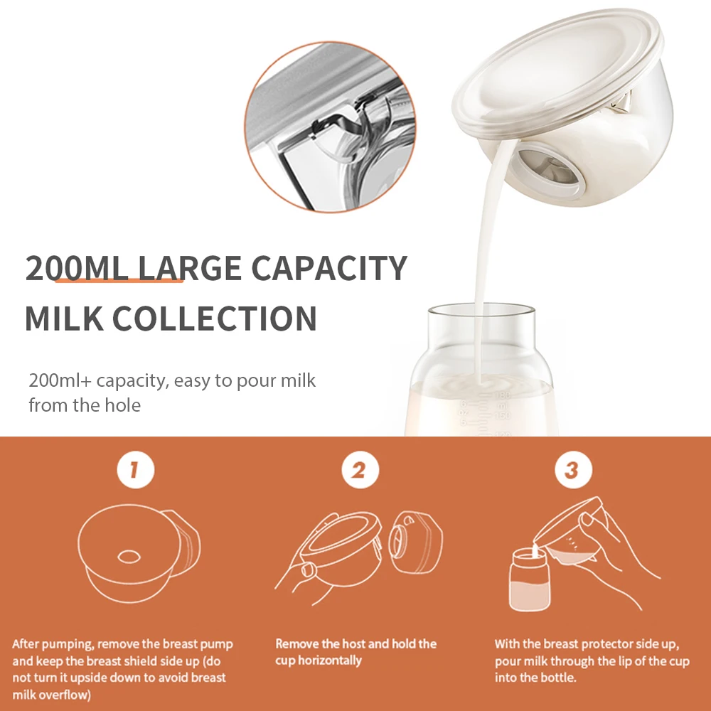 Wearable Breast Pump Low Noise Electric Hands Free Integrated Comfort Milk Collector BPA-free breast pump wearable milk saver breast milk catcher