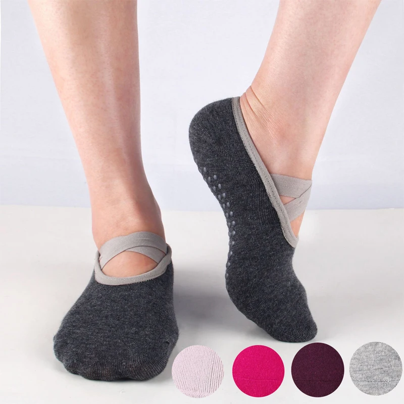 Professional Women's Yoga Socks Breathable Sport Ballet Dance Socks with Anti slip Silicone