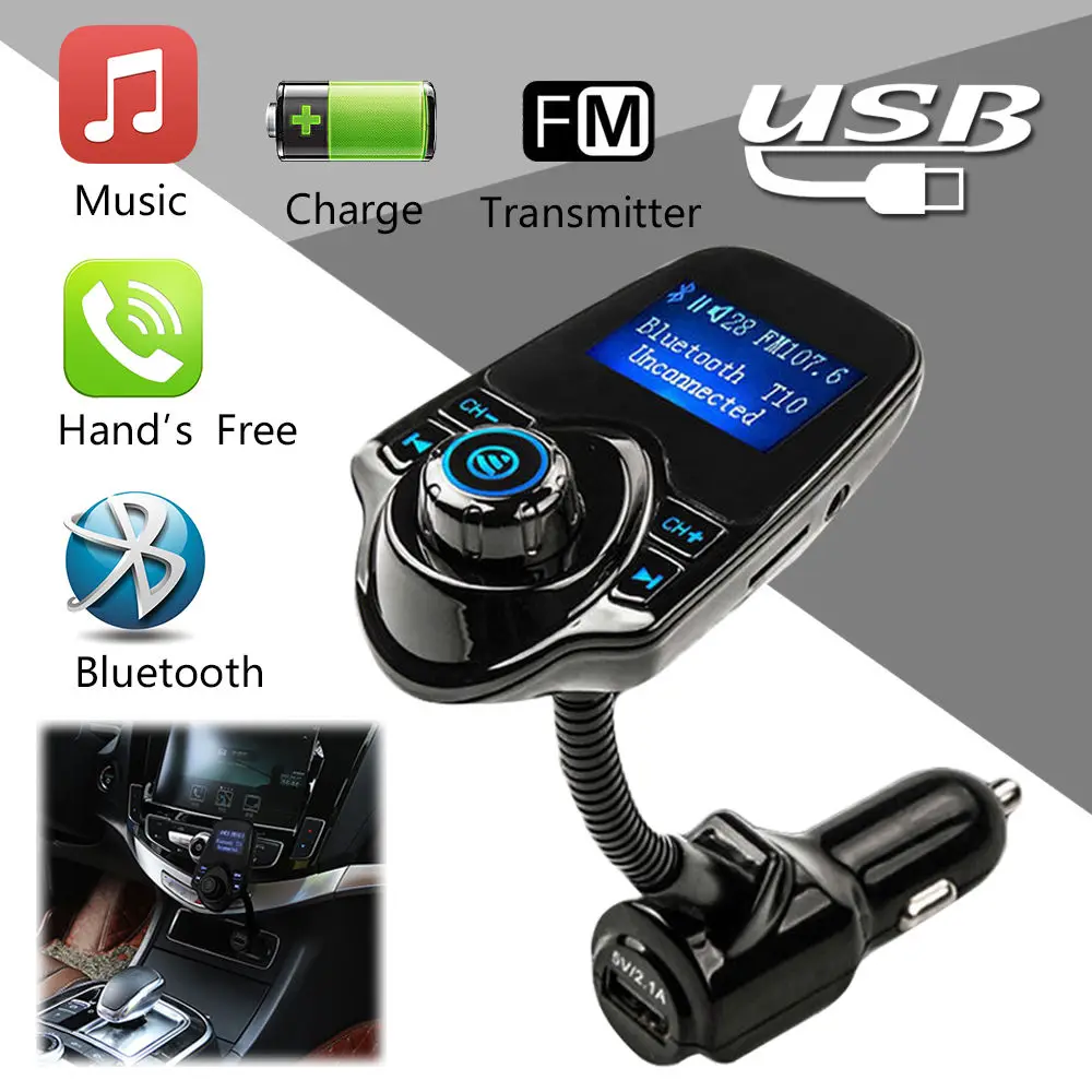 JaJaBor fm-передатчик Bluetooth автомобильный комплект громкой связи AUX MP3 музыкальный плеер 5 в 2.1A USB Автомобильное зарядное устройство Поддержка TF карты воспроизведения