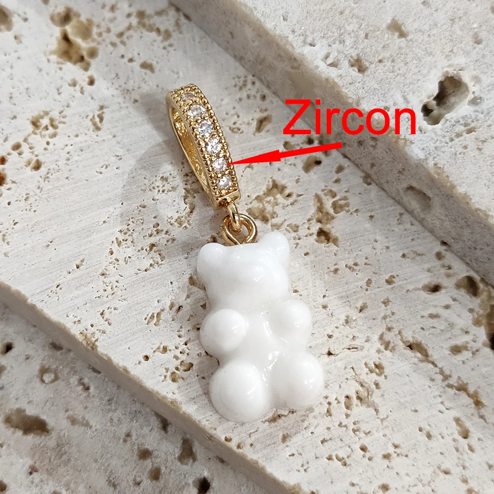 2021 Candy Color Gummy Bear Resin Pendant Necklace for Women Simple Golden Metal Chain Necklace Female Fashion Jewelry Gifts