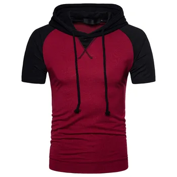 

Large Size Short Sleeve T-shirt Men's Summer Mens Hooded Sleeves Shirt Men Short