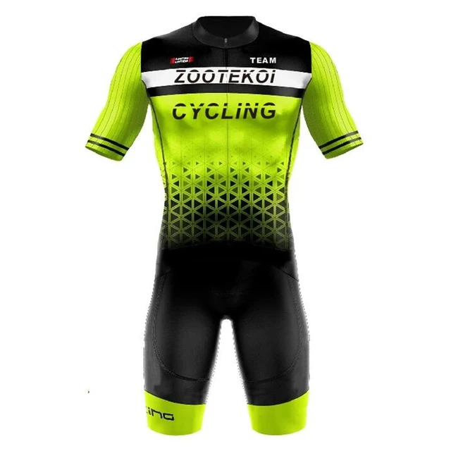 Zootekoi Men Cycling Race Speed Trisuit Jumpsuit Maillot Ciclismo Hombre  Short Sleeve Running Clothing Summer Road Bike Skinsuit