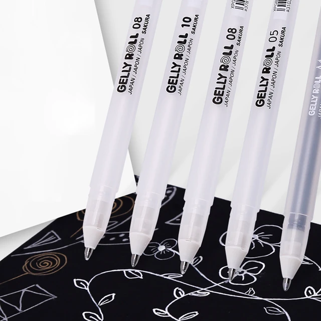 Sakura Gelly Roll Gel Pen White Color  Roll Liner Pen Highlighter - Liner  Pen - Aliexpress