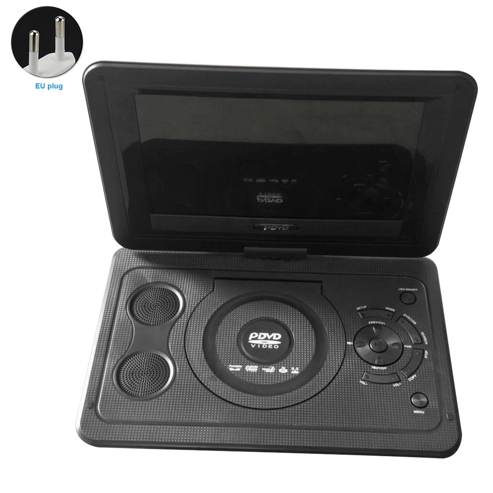  HD Mini Home 13.9inch Portable Swivel Screen TV Game USB CD Rechargeable Battery LCD Car DVD Player
