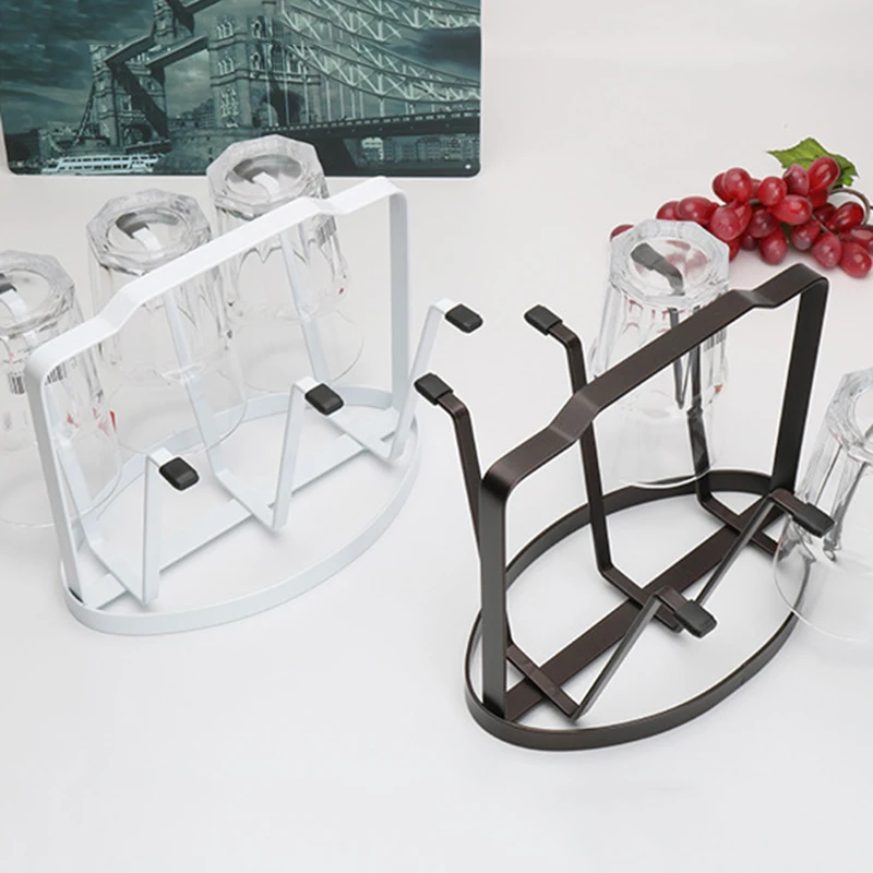 Homes Cup Drying Stand Offices Dining Tables Iron Glass Bottle Drainer