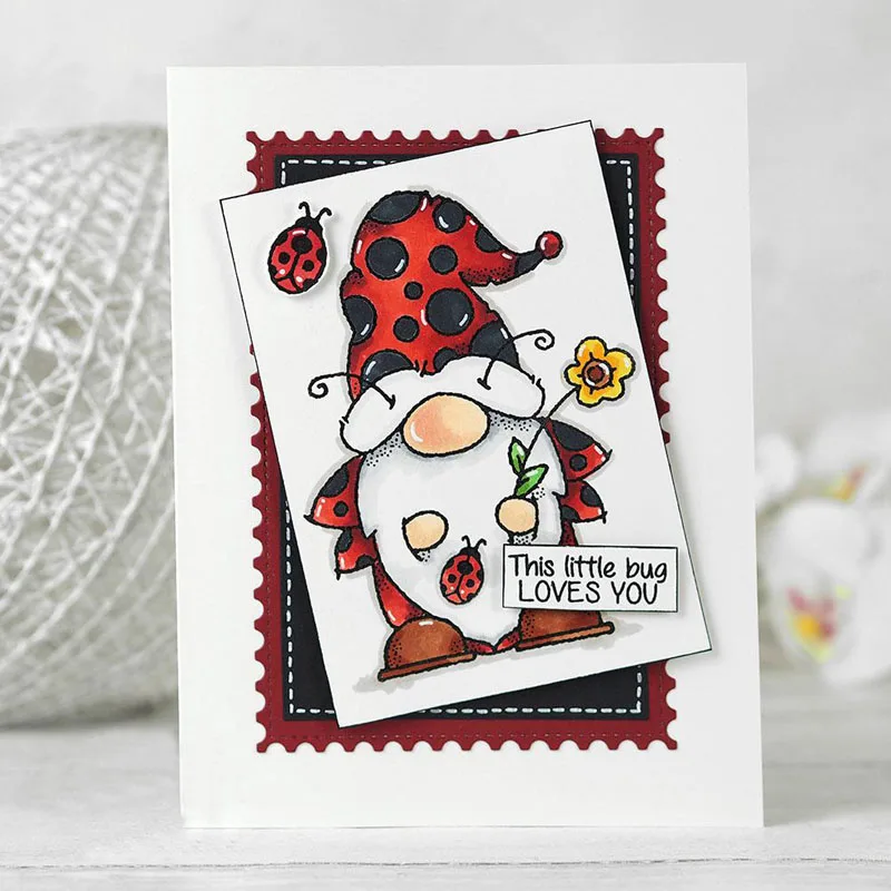 Rainbow Sunflower Gnome Friends Clear Stamps for Scrapbooking Cards Crafts