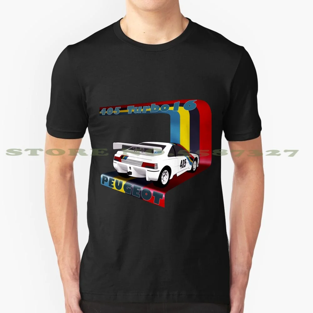 Футболка для Peugeot 405 Turbo 16 черная белая мужчин и женщин T16 Turbo16 ралли групповая