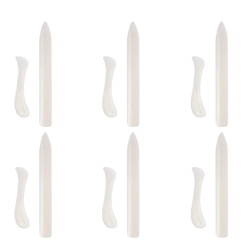 

12 Pcs Bone Folder Paper Creaser Set Scoring Tool Crafting Scrapbooking Tool for DIY Handmade Leather Burnishing Bookbinding and