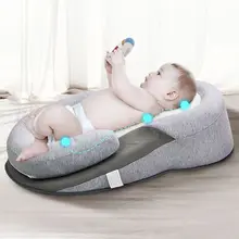 Almohada con forma para bebé recién nacido, cuna de leche antisaliva insertada en el nido para dormir, soporte para la cabeza del bebé