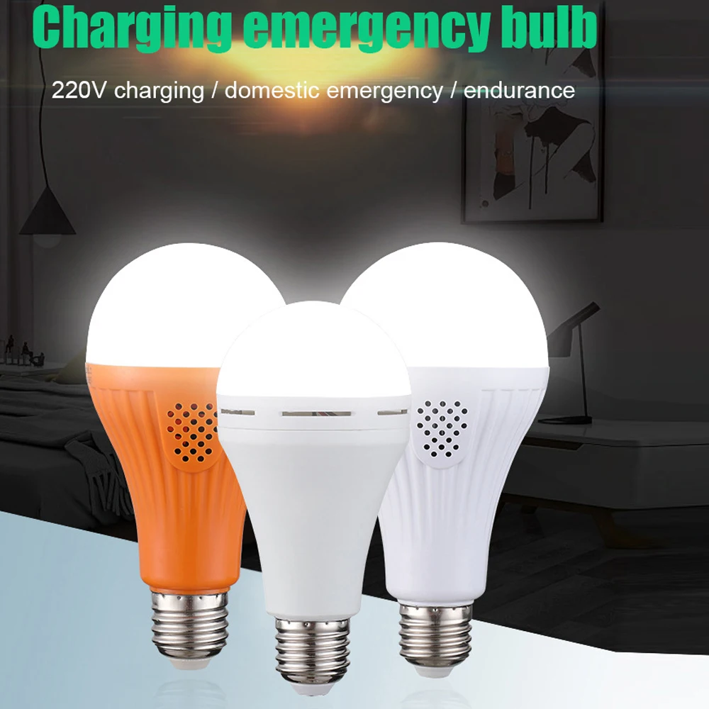 E27 LED Emergency Light 9W 12W 15W Night Market Lamp Intelligent Charging Emergency Light Bulb Rechargeable Battery Lighting 1