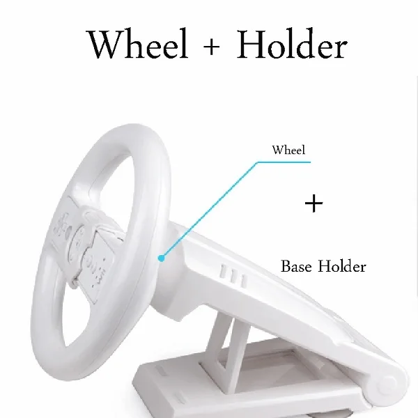 Гоночный игровой круглый пульт дистанционного управления для nintendo wii Kart - Цвет: Wheel and Holder