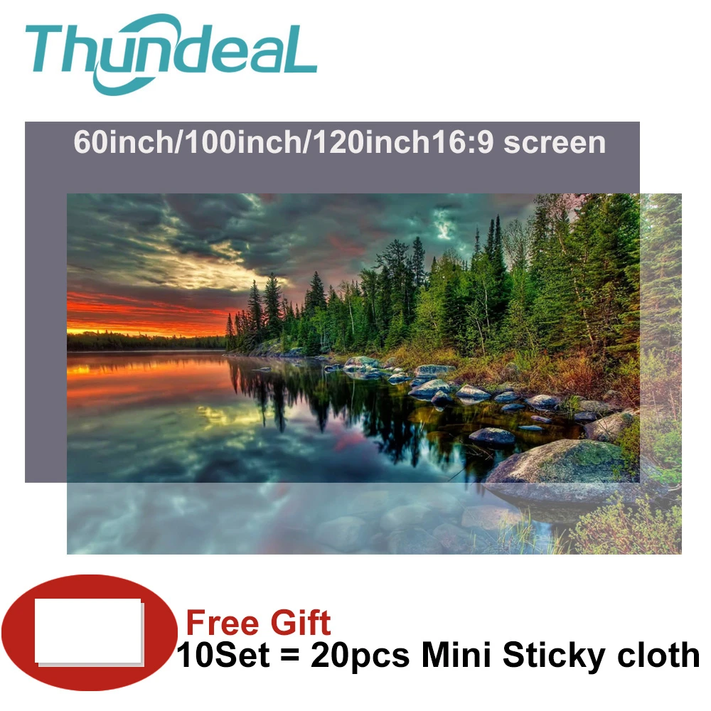 High Brightness Reflective Projector Screen 60 100 130 Inch 169 Fabric Cloth Projection Screen