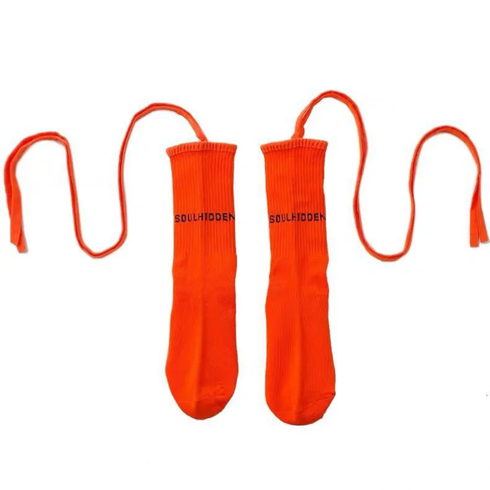 No Glow Orange Женские носки с флуоресцентными ремешками, модные носки для ночного клуба, светоотражающие носки со средней трубкой, светящиеся бандажные носки - Цвет: No Glow Orange