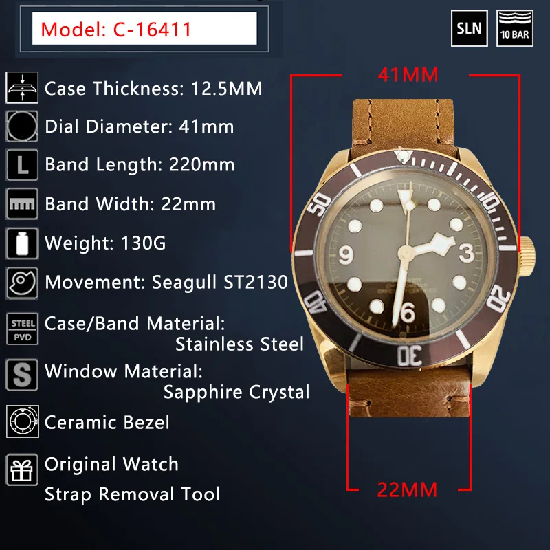 41 мм Black bay автоматические механические M79250BA часы Бронзовый чехол светящиеся знаки сапфировое стекло автоматические водонепроницаемые мужские часы