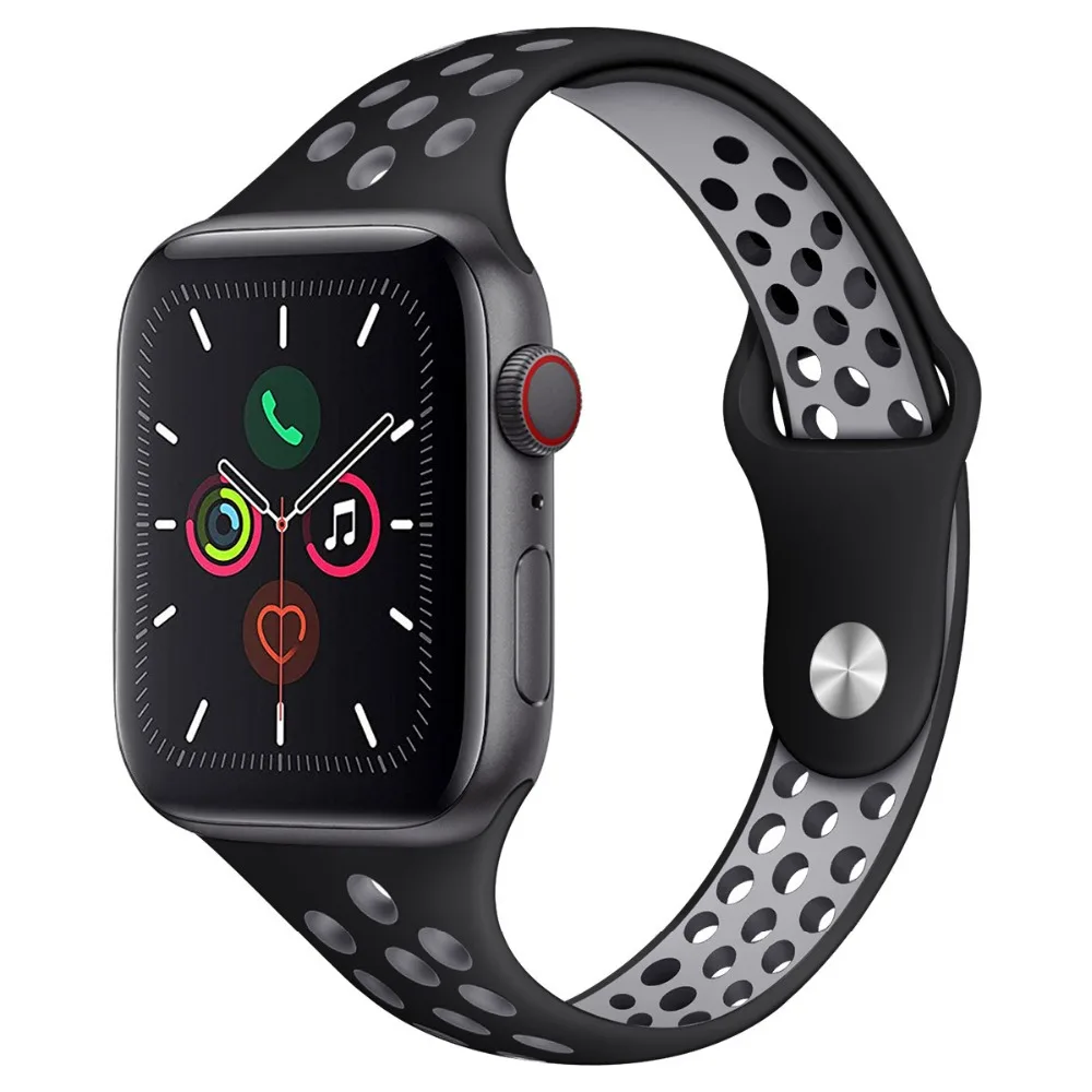 Силиконовые ремешки для Apple Watch 38 мм 42 мм полосы 44 мм 40 мм ремешок для iWatch серии 5 4 3 2 1 браслет Ремешки для наручных часов