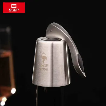 

Press Type Wine Bottle Stopper 304 Stainless Steel Vacuum Champagne Sealer Fresh Keeper Reusable Bar Cap