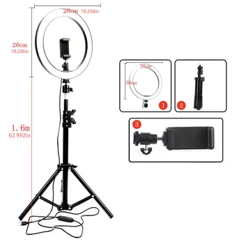 

26cm 120LED Selfie Ring Lamp Led Ring Light Selfie With Tripod Ring For Selfie Phone Video Photography Lighting Phone