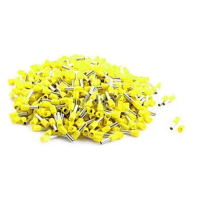 

1000Pcs E4009 Yellow Plastic Cover Pre-Insulated Terminals for 12AWG Wire