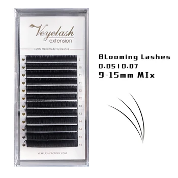

Veyelash Easy Fan Volume Lashes Bloom Individual Eyelash Extension Faux Mink Eyelashes Thick Natural Camellia False Eyelash