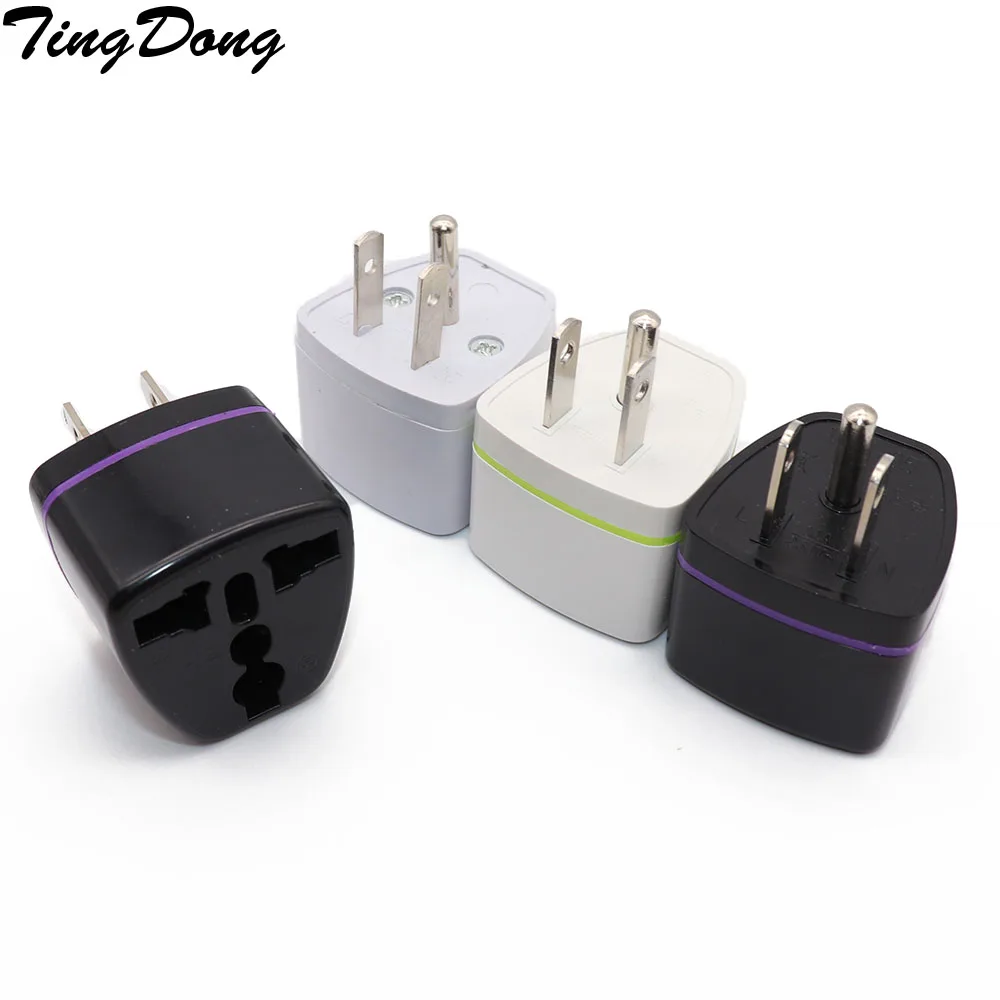 TingDong Universal EU UK AU to US USA Canada AC Travel Power Plug Adapter Converter 10A 250V