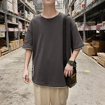 

Solid Color Summer Cotton Men Short sleeve Cotton T-shirts summer casual Simple t shirts