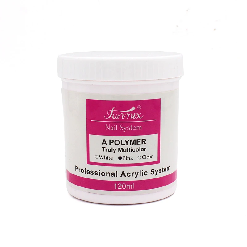 Acrylic powder 120ml clear pink white for 3D nail art nail powder,acrylic nail powder