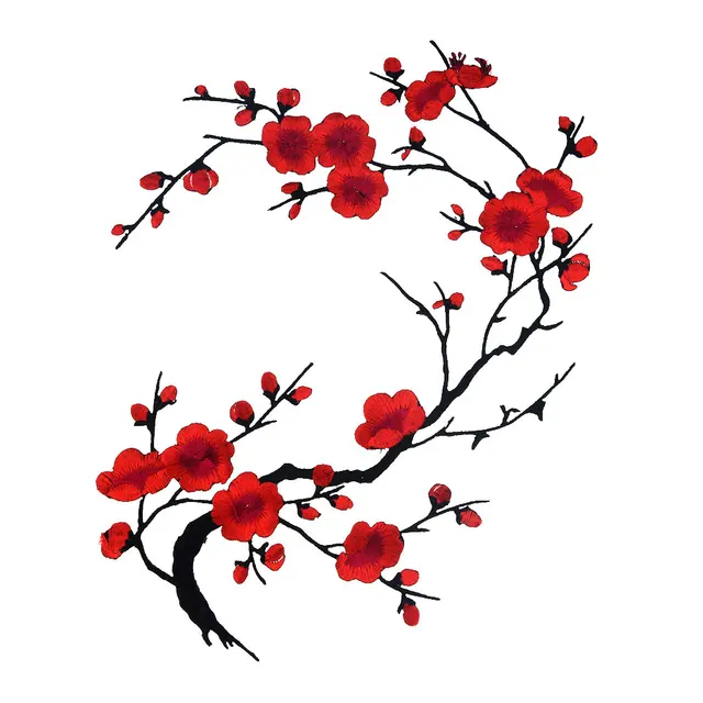 1PCS 27 Style Plum Blossom Flower Applique Clothing Embroidery Patch Fabric Sticker Iron On Sew On Patch Sewing Accessories 1