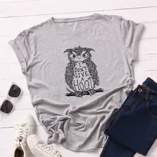 Женская футболка, новинка, Харадзюку, с принтом совы, модная футболка, Женская Повседневная футболка, с коротким рукавом, футболка, женская одежда, женские топы