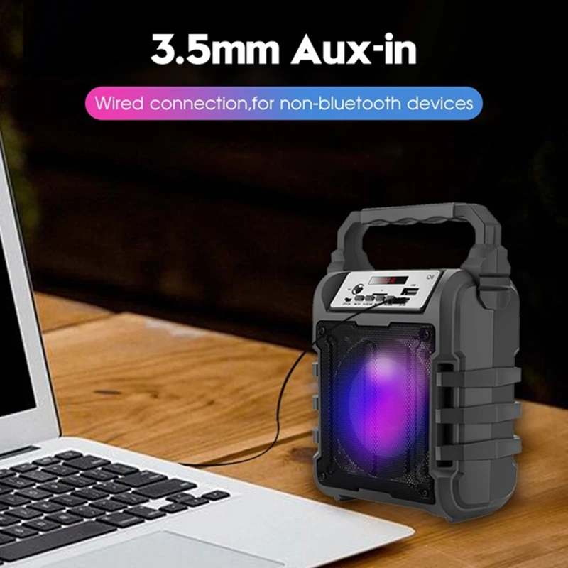 Portable Bluetooth Speaker Portable Wireless Loudspeaker Sound System 5W Stereo With Microphone FM Outdoor Party Speaker 1200mAh
