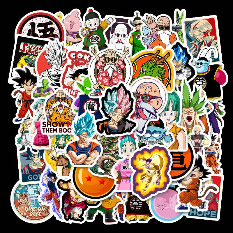 

50Pcs/Set Dragon Ball Anime Stickers Cartoon Graffiti Stickers for DIY Luggage Laptop Refrigerator Motorcycle Car Pegatinas
