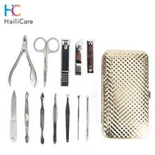 12 шт. набор маникюрных инструментов, ножницы для стрижки ногтей, пинцет, инструменты для педикюра, набор для дизайна ногтей из нержавеющей стали, нож для ухода за ногтями