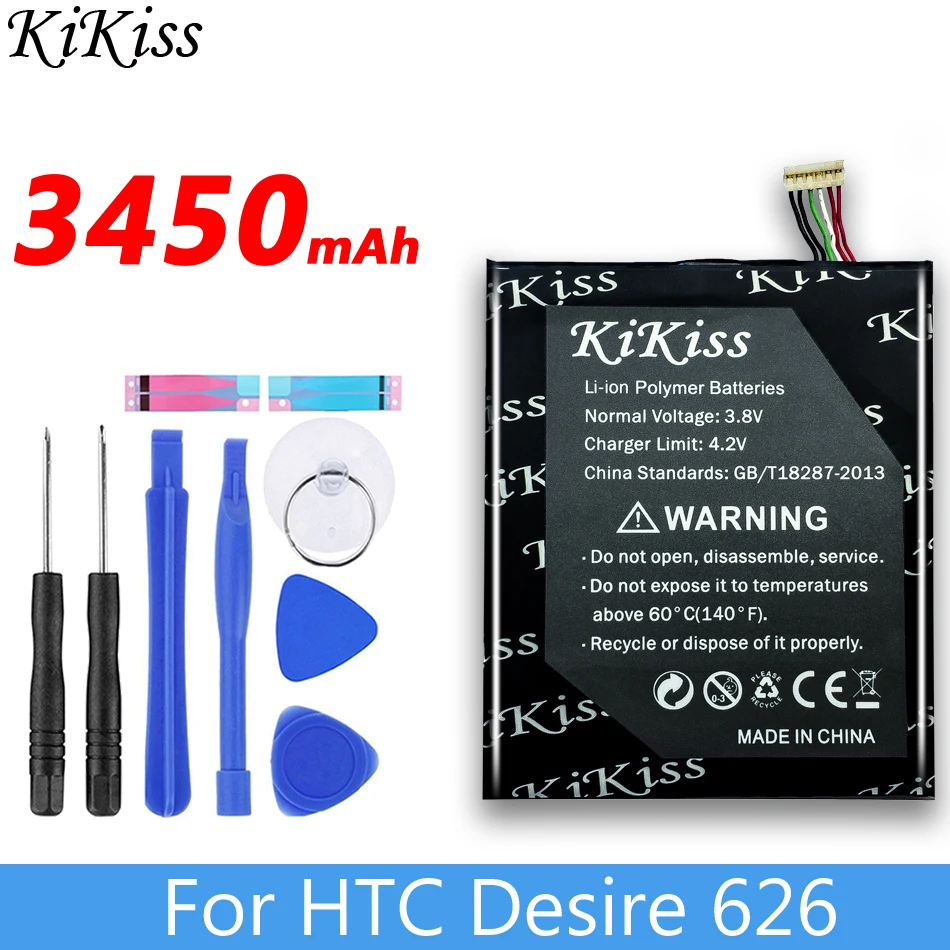 Аккумулятор KiKiss для HTC Desire 626 аккумулятор 3450 мАч D626W D626T 626G 626S D262W D262D A32|Аккумуляторы