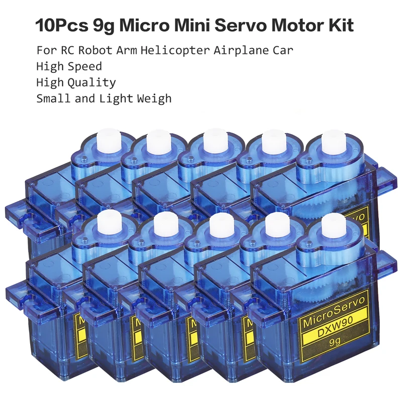 10 шт. SG90 9g микро мини Серводвигатель рога для RC 250 450 Вертолет Самолет робот рука