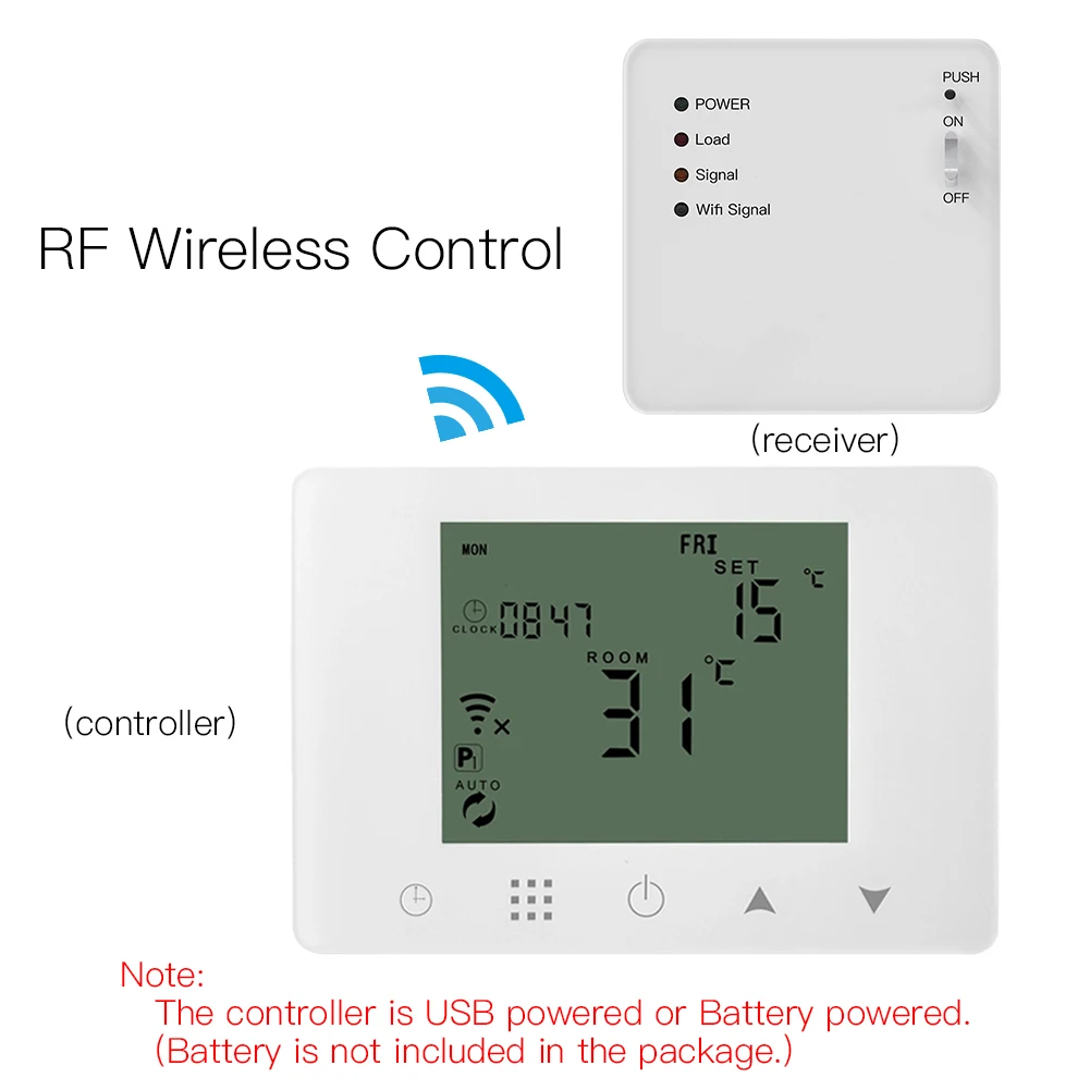 WiFi Smart Thermostat Wall-Hung Water Underfloor Heating Temperature Controller Work with Alexa Google Home