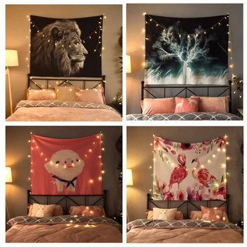 

Nordic 3D Printed Wall Hanging Hippie Bedroom Decor Tapestries Wall Carpet Mandela Trippy Polyester Fabric Vintage Tapstry