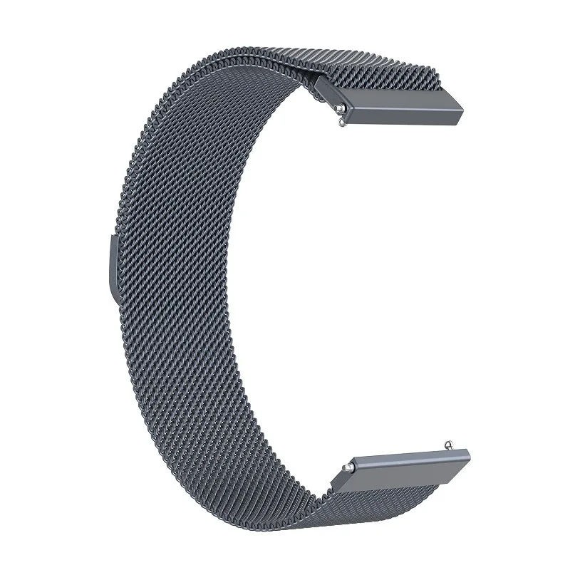 Серый 20 мм 22 мм браслет для Amazfit Смарт часы ремешок из нержавеющей стали магнитный ремешок для samsung Xiaomi Amazfit Bip часы браслет - Цвет: Серый